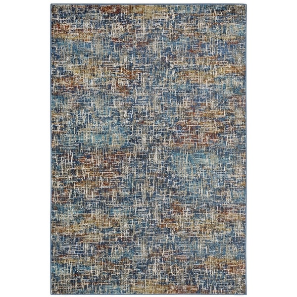 92-Inch by 129-Inch by 0.36-Inch Black Joy Carpets Kaleidoscope Rooftop Whimsical Area Rugs 